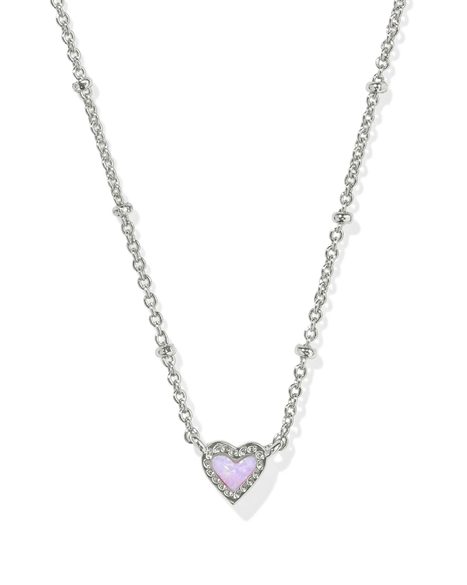 Mini Ari Heart Silver Satellite Short Pendant Necklace in